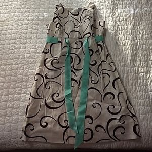 Cute brown dress with blue sash